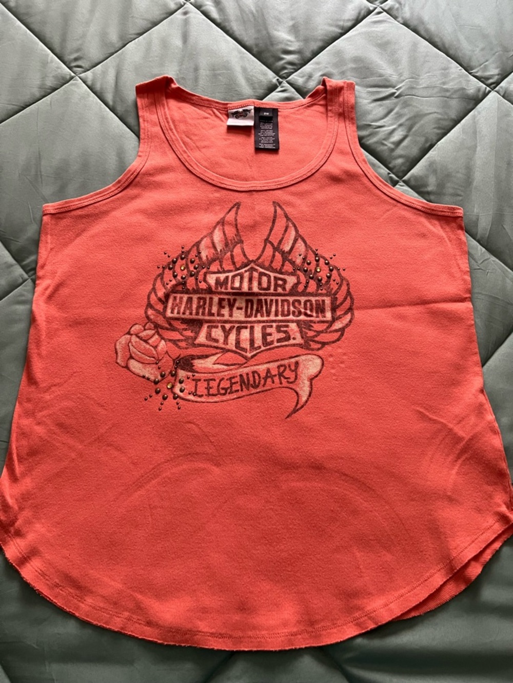 Harley-Davidson Women's Coral-Red Graphic Tank Top